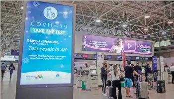  ?? — AFP photo ?? File photo shows the view of the boarding area at the Galeao internatio­nal airport in Rio de Janeiro, Brazil amid the Covid-19 pandemic.