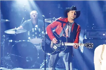  ??  ?? Jason Aldean performs at the 52nd Academy of Country Music Awards Show in Las Vegas, Nevada, US, Feb 4. — Reuters file photo