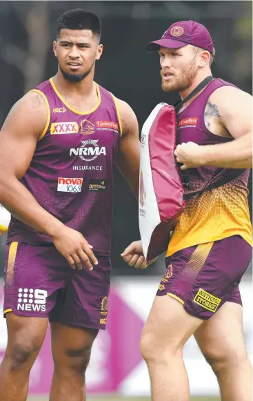  ??  ?? IMPACT CALL: Payne Haas (left) and Matt Lodge need to drive the Broncos, says Brad Fittler.