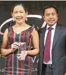  ??  ?? Top 3 Ultherapy awardees Dr. Jennie and Oliver Diaz of Skin 101 Clinics