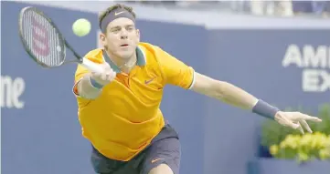  ??  ?? Juan Martin del Potro of Argentina returns the ball during his men’s Singles finals match against Novak Djokovic of Serbia on Day Fourteen of the 2018 US Open at the USTA Billie Jean King National Tennis Center. — AFP photo