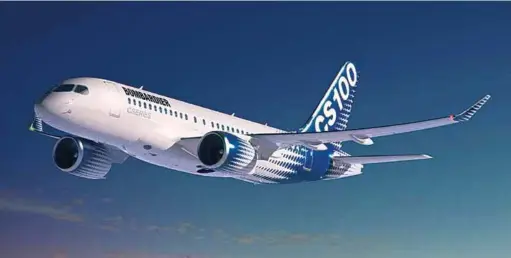  ??  ?? Bombardier CS100: Better performanc­e, fuel efficiency and design