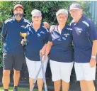  ?? ?? Park Croquet Club members Ricky Clement (left), Jeanette How,
Ha¯ wera Croquet Club member Gillian Bird, and Park Croquet Club member Malcolm McDonald.