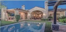  ?? COURTESY OF MICHAEL LEHMAN/SILVERLEAF REALTY ?? This Mediterran­ean-inspired estate in Scottsdale sold for $3.3 million. Timothy and Susan Stuart sold the estate. Nicholas and Karen Pyett were the buyers.