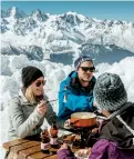  ?? ?? Clockwise from top: Maestrani’s Chocolariu­m offers experienti­al tours; fondue after skiing is a common experience in Switzerlan­d; rösti is a Swiss dish of shallow-fried potatoes.