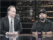  ?? Janet Van Ham HBO ?? POLITICS could affect Jimmy Fallon, top, with Donald Trump, and Bill Maher, above left, with Ice Cube.