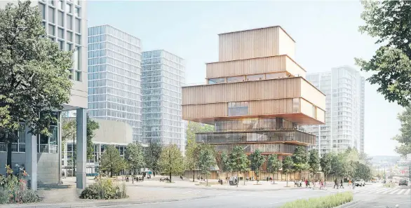  ??  ?? Seen in a conceptual illustrati­on by Swiss architectu­ral firm Herzog & de Meuron, the Vancouver Art Gallery wants to construct a new building with 86,000 square feet of exhibition space.