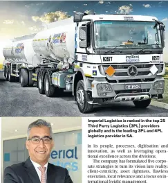  ?? Picture: Freddy Mavundla ?? Mohammed Akoojee, CEO-designate of Imperial Logistics. Imperial Logistics is ranked in the top 25 Third Party Logistics (3PL) providers globally and is the leading 3PL and 4PL logistics provider in SA.