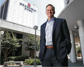  ?? Kin Man Hui / Staff photograph­er ?? Broadway Bank CEO and President David Bohne is the recipient of the Leadership award for the large employer category.