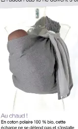 L Echarpe Et Le Porte Bebe Physiologique Sont Pratiques Et Adaptes Pour Garder Bebe Contre Soi Et Le Materner En Aucun Cas Ils Ne Doivent S Utiliser A Velo Ou En Voiture Pressreader
