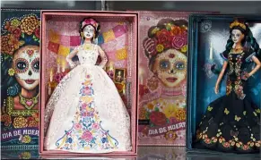  ??  ?? Appropriat­ion or tribute?: ‘Catrina’ Barbie dolls at the Museum of the Old Mexican Toy in Mexico City.