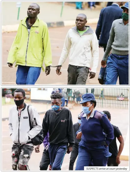  ??  ?? SUSPECTS arrive at court yesterday