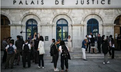  ?? Photograph: Jeff Pachoud/AFP/Getty Images ?? Gabriel Fortin went on trial on 13 June after he shot dead three women and attempted to kill a company executive in January 2021.