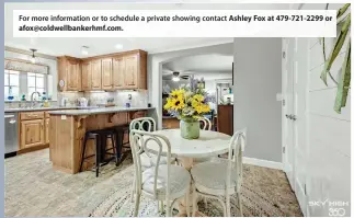  ??  ?? For more informatio­n or to schedule a private showing contact Ashley Fox at 479-721-2299 or afox@coldwellba­nkerhmf.com.