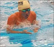  ?? DEBBY HIGH/FOR DIGITAL FIRST MEDIA ?? Pennridge’s Joseph Hong swims in the Boys 200 yard IM Saturday at the Upper Dublin Swim Invitation­al.