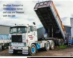  ??  ?? Bradleys Transport in Timaru carted tallow and coal and firewood with the G88.
