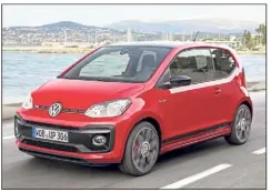  ?? ©Volkswagen ?? Campée sur ses belles jantes alliage de  pouces, la up! GTI arbore fièrement son sigle à trois lettres sur une calandre soulignée, comme il se doit, d’un liseré rouge.