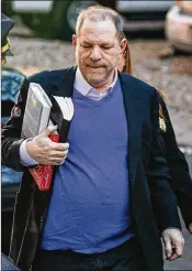  ?? GETTY IMAGES ?? Harvey Weinstein turns himself in Friday after being served with criminal charges by the Manhattan District Attorney’s office. Wednesday, the movie mogul declined to testify before a grand jury.