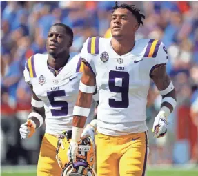  ?? KIM KLEMENT/USA TODAY SPORTS ?? LSU safety Grant Delpit (9) has been named to the Walter Camp Player of the Year watch list for 2019.