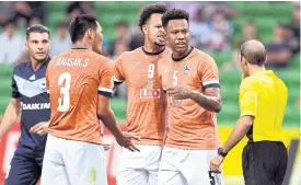  ??  ?? Chiang Rai United players during an AFC Champions League match.