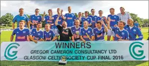  ??  ?? Kyles Athletic winning the 2016 Celtic Society Cup.