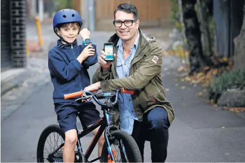  ??  ?? SAFETY FIRST: Erz Imam can know exactly where his son Mavi, 8, is at any time using his smartphone.