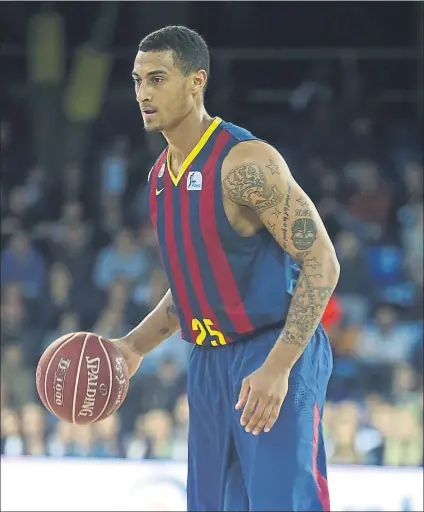  ?? FOTO: PEP MORATA ?? Edwin Jackson en su anterior etapa con el Barça. El escolta francés se ha quedado sin equipo tras su etapa en China