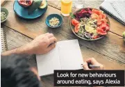  ??  ?? Look for new behaviours around eating, says Alexia