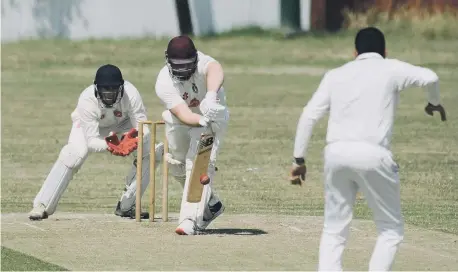  ?? ?? Marsden batsman Patrick Jackson in action against Ryhope, last weekend at Jack Clark Park.