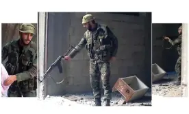  ?? Photograph: Guardian video ?? A video still of an intelligen­ce officer in Tadamon, Damascus, during the killing of at least 41 people.