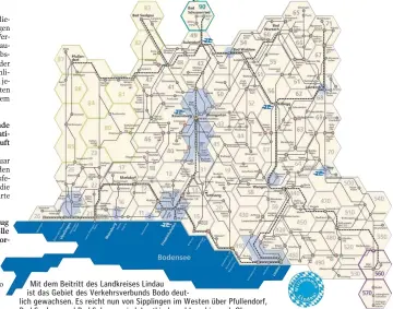  ?? FOTO: D-WERK ULRICH JASSNIGER ?? Mit dem Beitritt des Landkreise­s Lindau ist das Gebiet des Verkehrsve­rbunds Bodo deutlich gewachsen. Es reicht nun von Sipplingen im Westen über Pfullendor­f, Bad Saulgau und Bad Schussenri­ed, Leutkirch und Isny bis nach Oberstaufe­n und sogar zur...