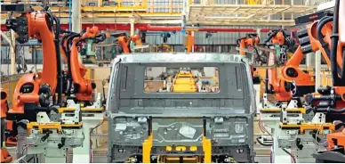  ??  ?? At the Volvo Eicher Pithampur plant, which manufactur­es trucks and bus chassis, almost 50 per cent of the energy comes from solar and a mini hydel power plant.