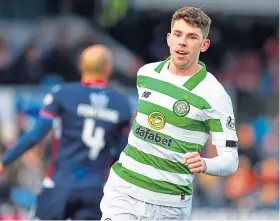  ?? Picture: SNS. ?? Ryan Christie celebrates after restoring Celtic’s lead in Dingwall yesterday afternoon.