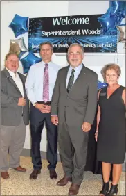  ?? / Contribute­d ?? From left: State Sen. Jeff Mullis, Ringgold High School Principal JR Jones, Georgia State School Superinten­dent Richard Woods, and Catoosa County School Superinten­dent Denia Reese pose together during Woods’ recent visit to Ringgold High School.