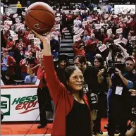  ?? Mel Evans / Associated Press ?? Rutgers coach C. Vivian Stringer announced her retirement Saturday after 50 years in college basketball. She finished with 1,055 wins, fourth all-time among Division I women’s basketball coaches.