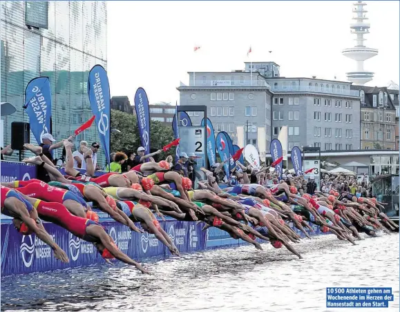  ??  ?? 10 500 Athleten gehen am Wochenende im Herzen der Hansestadt an den Start.