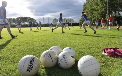  ??  ?? BACK IN TRAINING: The sun was shining as Ardee St. Mary’s returned to training . Picture Ken Finegan/Newspics