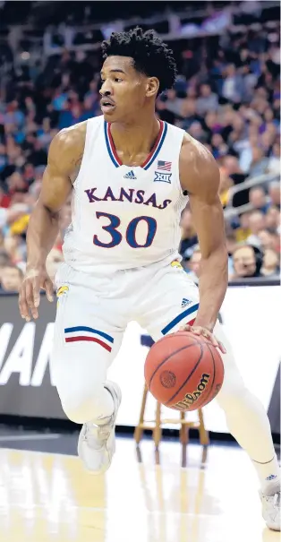  ?? GETTY FILE ?? All-America guard Ochai Agbaji averages 19.7 points and 5.1 rebounds per game for Kansas, the No. 1 seed in the Midwest Region.