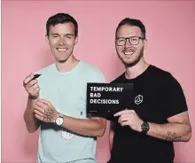  ?? SPECIAL TO THE ST. CATHARINES STANDARD ?? Brothers Braden and Tyler Handley, who grew up in St. Catharines, have brought in $17 million in capital investment­s as they plan to enhance the marketing of their semi-permanent, patented tattoos.