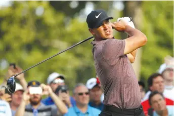  ?? GETTY IMAGES ?? Brooks Koepka was under par on five of his last seven holes to tie for the lead after two rounds.