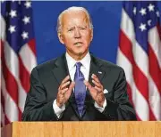  ??  ?? “I will draw on the best of us, not the worst. I’ll be an ally of the light, not our darkness,” Biden said.