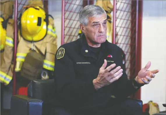  ?? GAVIN YOUNG ?? Calgary Fire Chief Steve Dongworth says 2019 was a challengin­g year for the department with budget cuts causing services to be spread thinner and thinner.