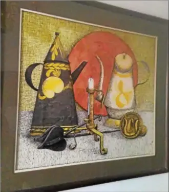  ?? SUBMITTED PHOTO ?? A still life painting of Colonial PA German artifacts that were part of the Bieber - Hilbert Legacy