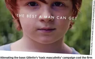  ?? Pictures:DIGITALFUS­IONIMAGELI­BRARY/MONEYSUPER­MARKET/ALAMY ?? Alienating the base: Gillette’s ‘toxic masculinit­y’ campaign cost the firm