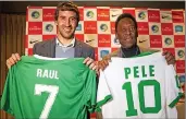  ??  ?? BIG IN THE BIG APPLE: Raul (left) with Pele