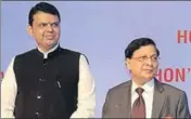  ?? PTI ?? (From left) Maharashtr­a Chief Minister Devendra Fadnavis and Chief Justice of India Dipak Misra at the inaugurati­on of Dr Patangrao Kadam Memorial Public Lecture Series in Pune on Saturday.
