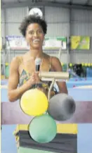  ??  ?? Former gymnast, internatio­nal sports model, and vicepresid­ent of internatio­nal relations for the Jamaica Amateur Gymnastics Associatio­n Zoya Yaseka Johnson presented her plans to support future Jamaican gymnasts at the opening of the Jamaica Amateur Gymnastics Associatio­n National Training Centre on Slipe Road.