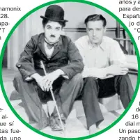  ?? ?? Chaplin y su amigo Neville, ‘padre’ del hockey hielo en España.