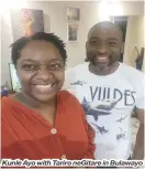  ?? ?? Kunle Ayo with Tariro neGitare in Bulawayo