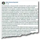  ??  ?? Il post con cui la candidata del centrodest­ra sconfitta, Maria Serena Quercioli, «corregge» lo sfogo pubblicato poco prima su Facebook e poi cancellato